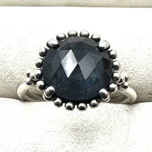 Pandora Blue Grey Stone Sterling Silver Ring Size 7.75